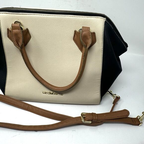 Liz Claiborne Colorblock Satchel Handbag Purse With Shoulder Strap EUC - Picture 9 of 12